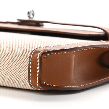 Hermes Toile H Barenia Kelly Depeches 25 Pouch Ecru Beige Fauve 9 of 9