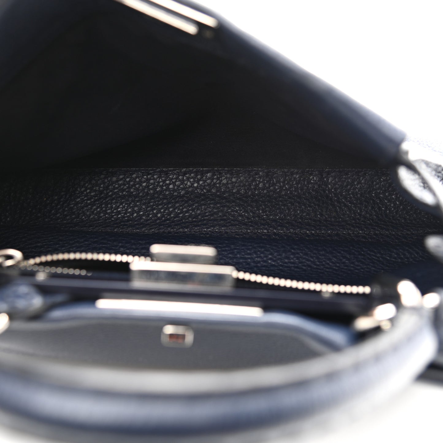 Cuoio Romano Selleria Medium Peekaboo Iconic Satchel Blue Notte