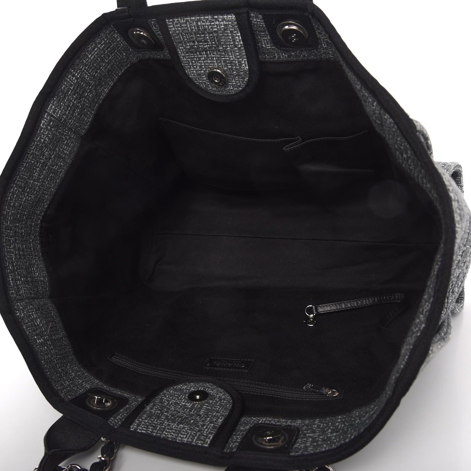 Chanel Canvas Large Deauville Tote Charcoal 5 of 10