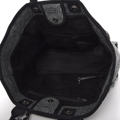 Chanel Canvas Large Deauville Tote Charcoal 5 of 10
