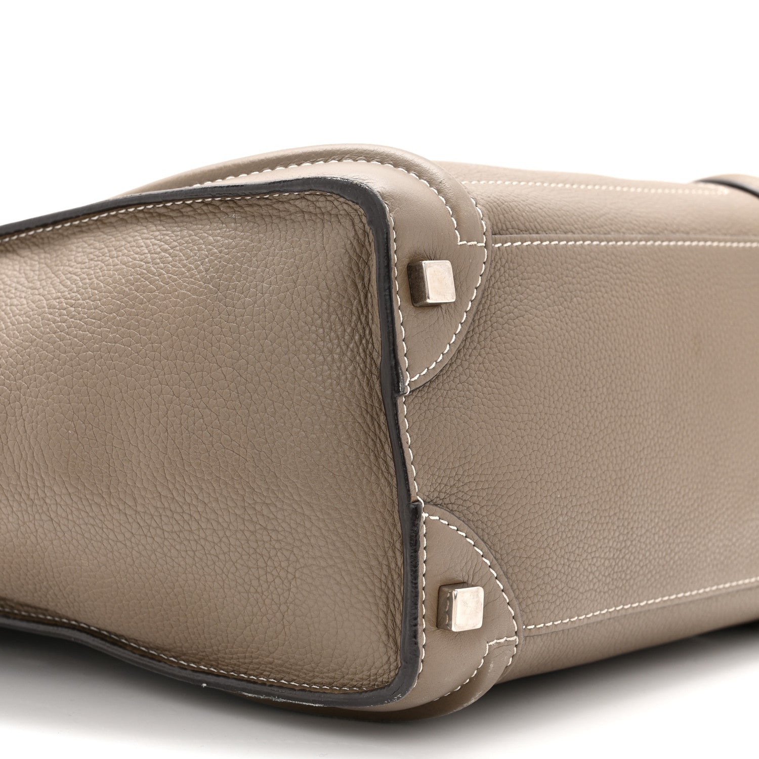 Celine Drummed Calfskin Micro Luggage Souris 8 of 9