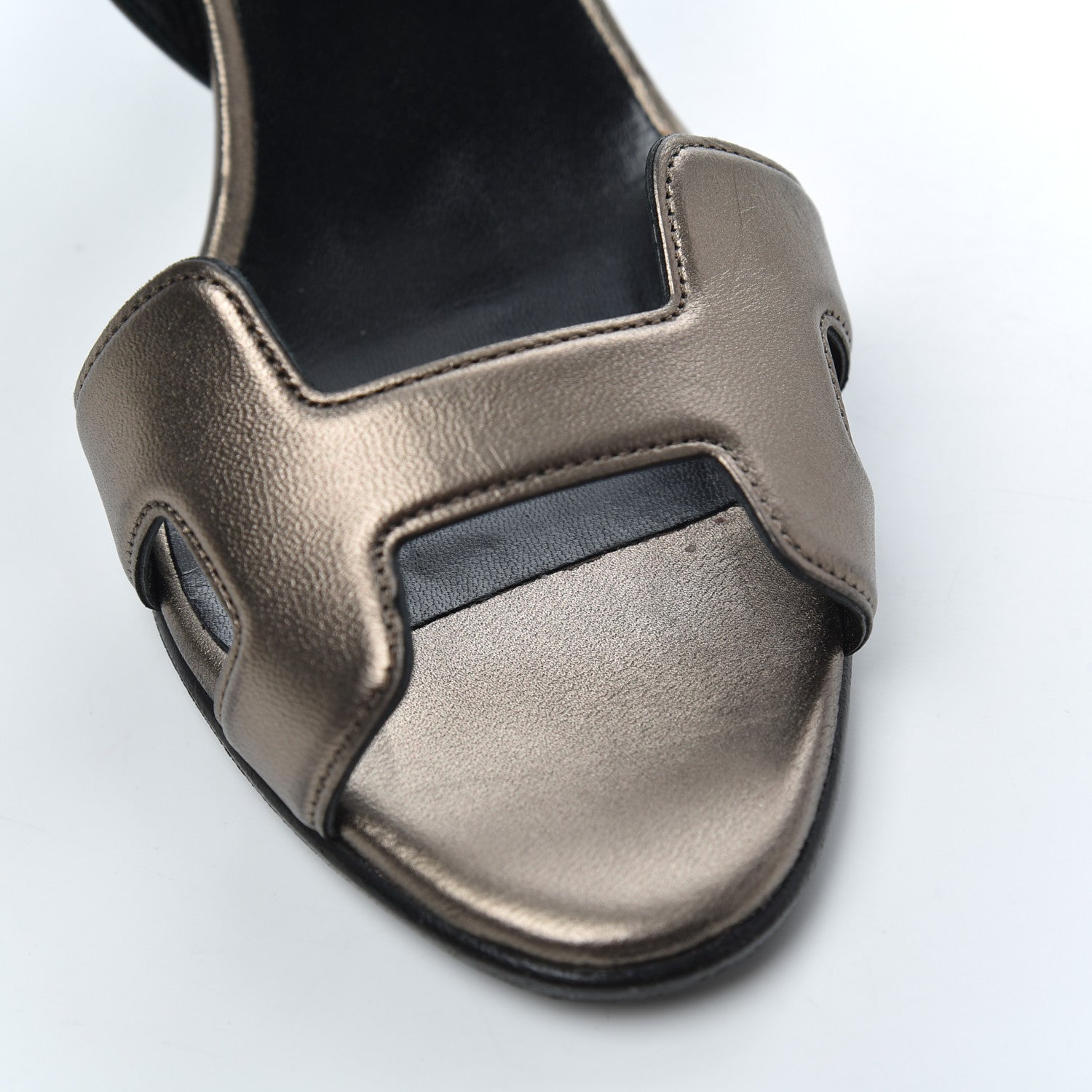 Hermes Metallic Nappa Night 70 Slingback Sandals 36.5 Canon De Fusil Argent 11 of 19