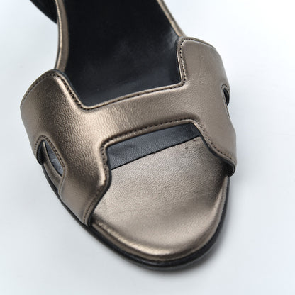 Hermes Metallic Nappa Night 70 Slingback Sandals 36.5 Canon De Fusil Argent 11 of 19