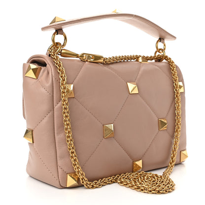 Valentino Garavani Nappa Large Roman Stud Shoulder Bag Rose Cannelle 3 of 9