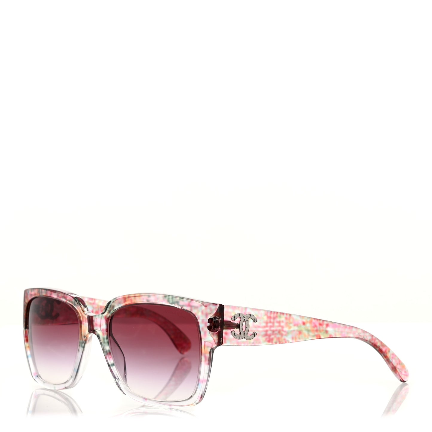 Acetate Multicolor Tweed CC Sunglasses 5220 Pink