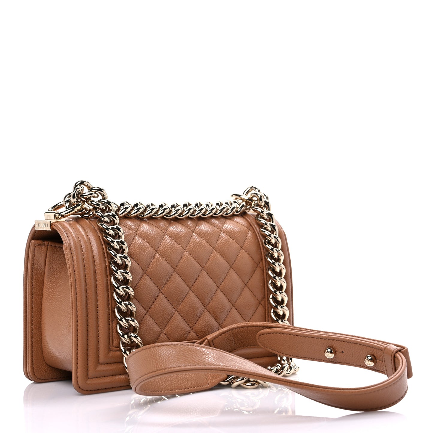 Caviar Quilted Small Boy Flap Brown