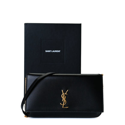 Saint Laurent Smooth Calfskin Monogram Phone Holder Crossbody Black 8 of 8