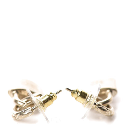 Chanel Metal Lock Drop Earrings Light Gold 3 of 5