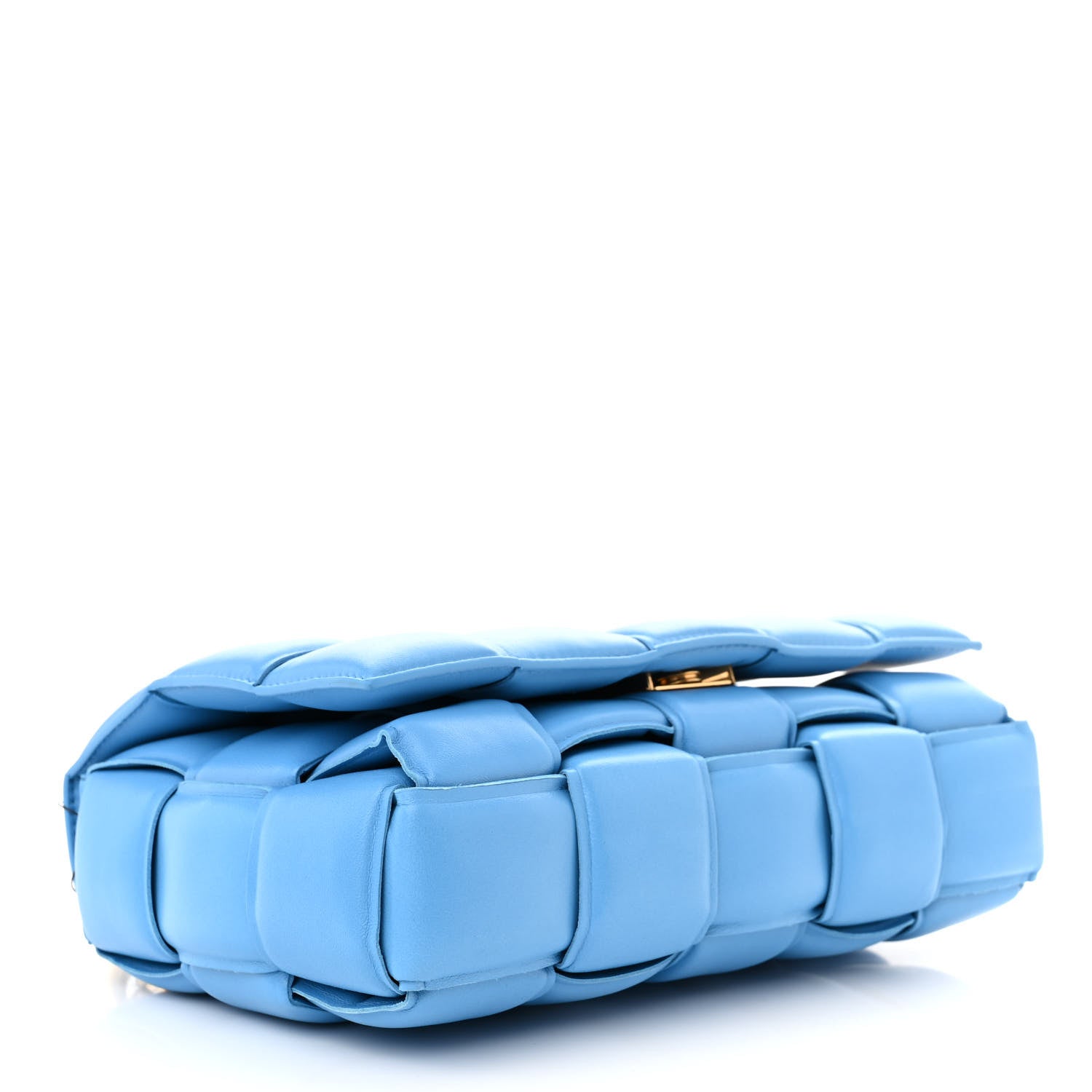 Bottega Veneta Lambskin Maxi Intrecciato Padded Chain Cassette Crossbody Bag Swimming Pool 4 of 11