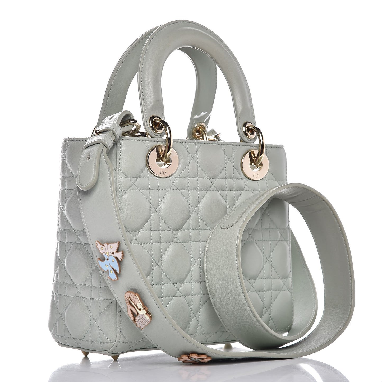 Lambskin Cannage Small My Lady Dior Pistachio