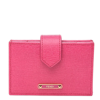 Fendi Vitello Elite Gusseted Card Holder Ciclamino 1 of 6
