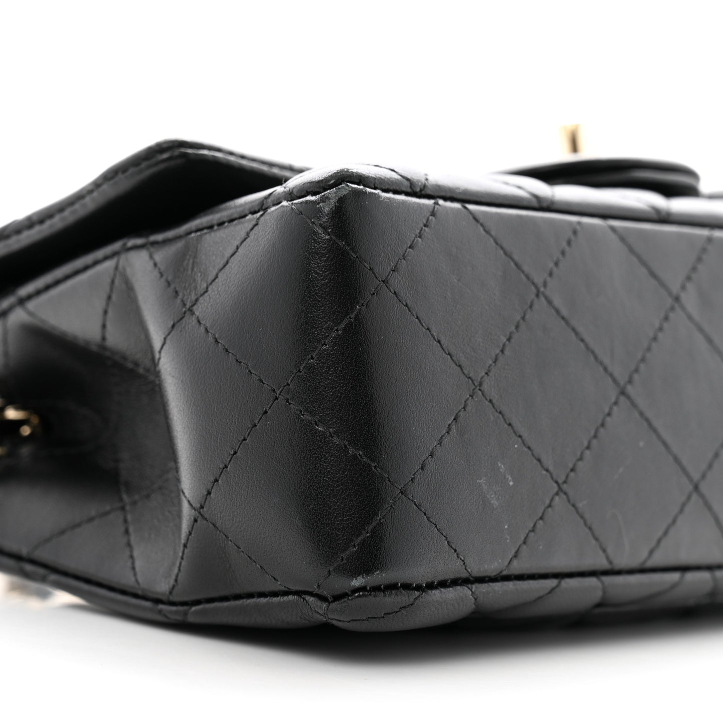 Lambskin Quilted Mini Rectangular Flap Black