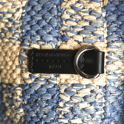 Loewe X PAULA'S IBIZA Raffia Small Font Tote Natural Light Blue 6 of 9