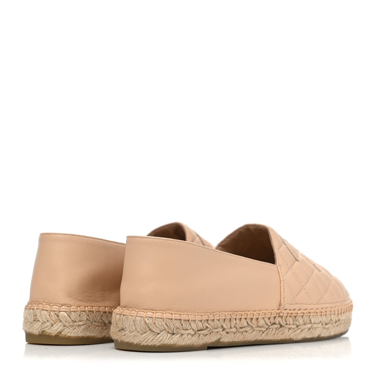 Chanel Lambskin Quilted CC Espadrilles 41 Beige 3 of 4