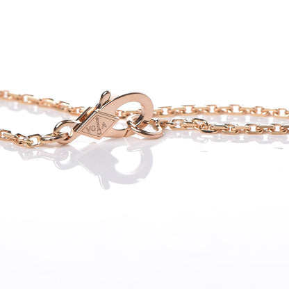 Van Cleef & Arpels 18K Rose Gold Diamond Vintage Alhambra Pendant Necklace 7 of 8