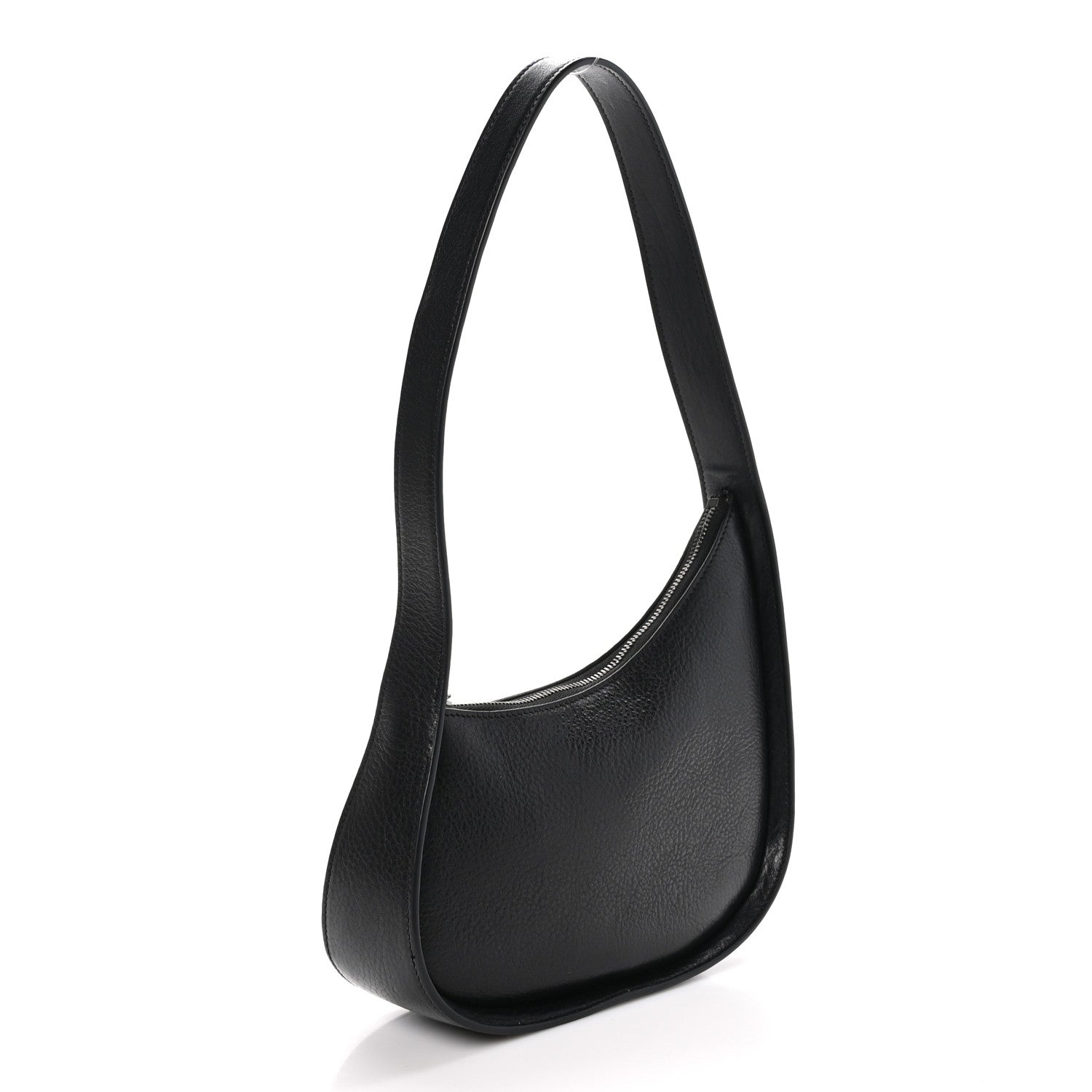 The Row Grained Calfskin Half Moon Shoulder Bag Black 3 of 11