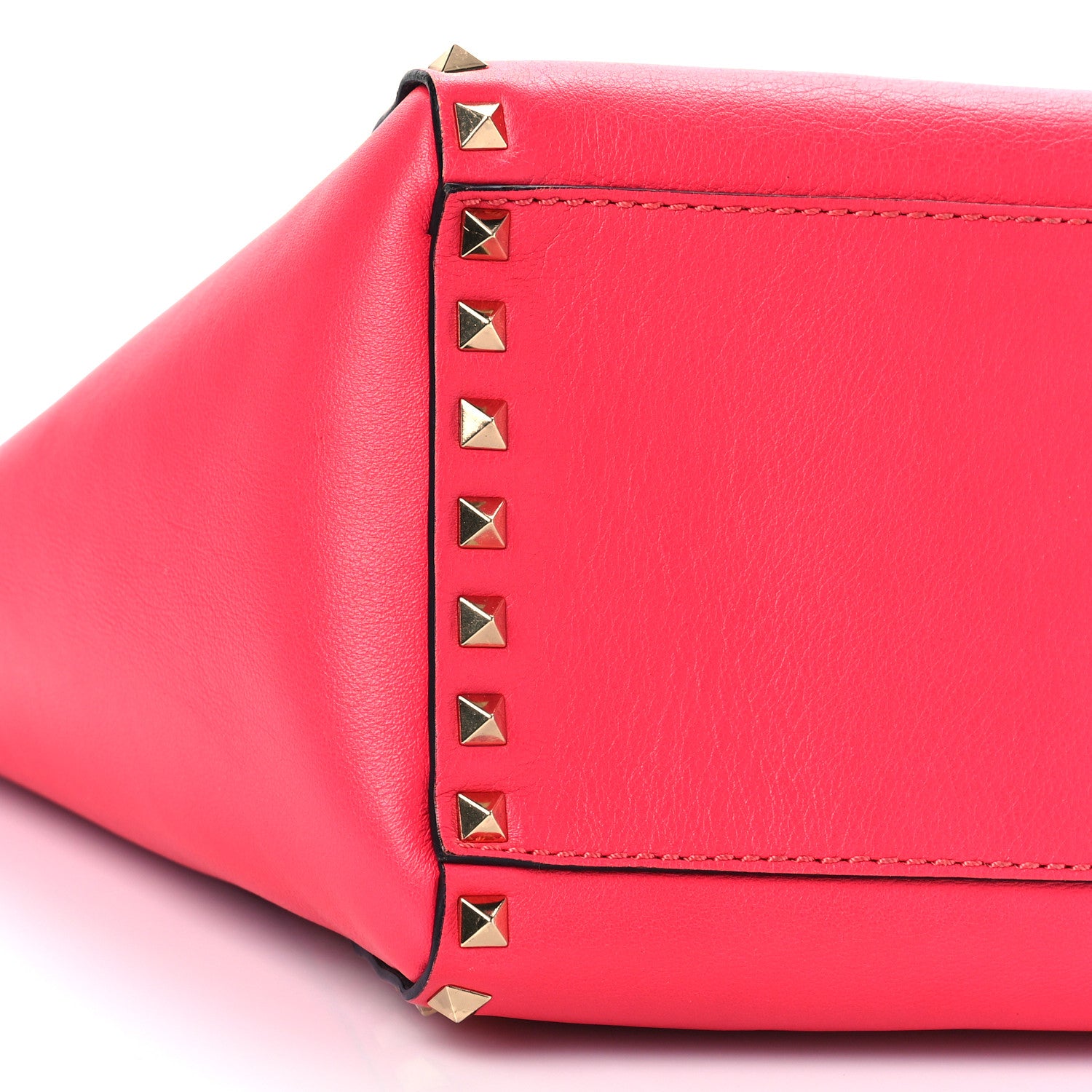 Valentino Garavani Vitello Small Rockstud Double Handle Tote Raspberry 7 of 8