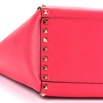 Valentino Garavani Vitello Small Rockstud Double Handle Tote Raspberry 7 of 8
