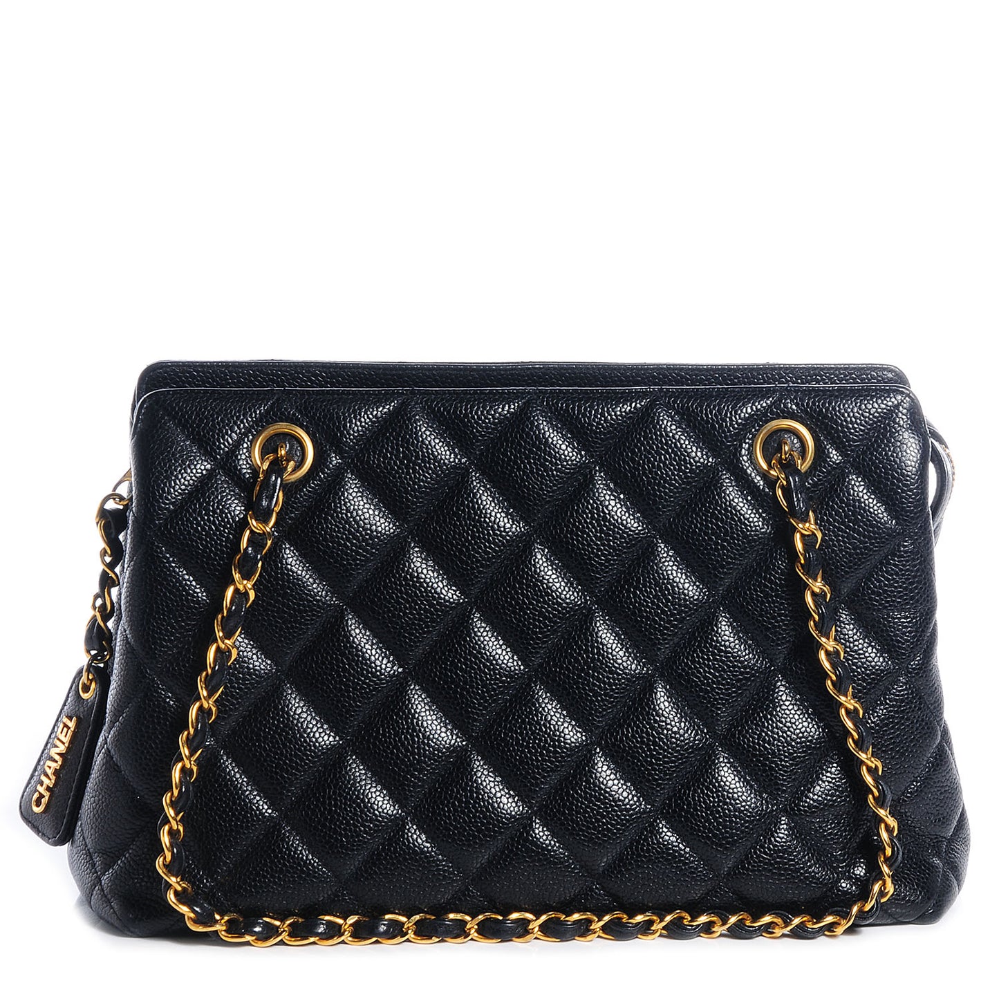 Caviar Quilted Shoulder Bag Black