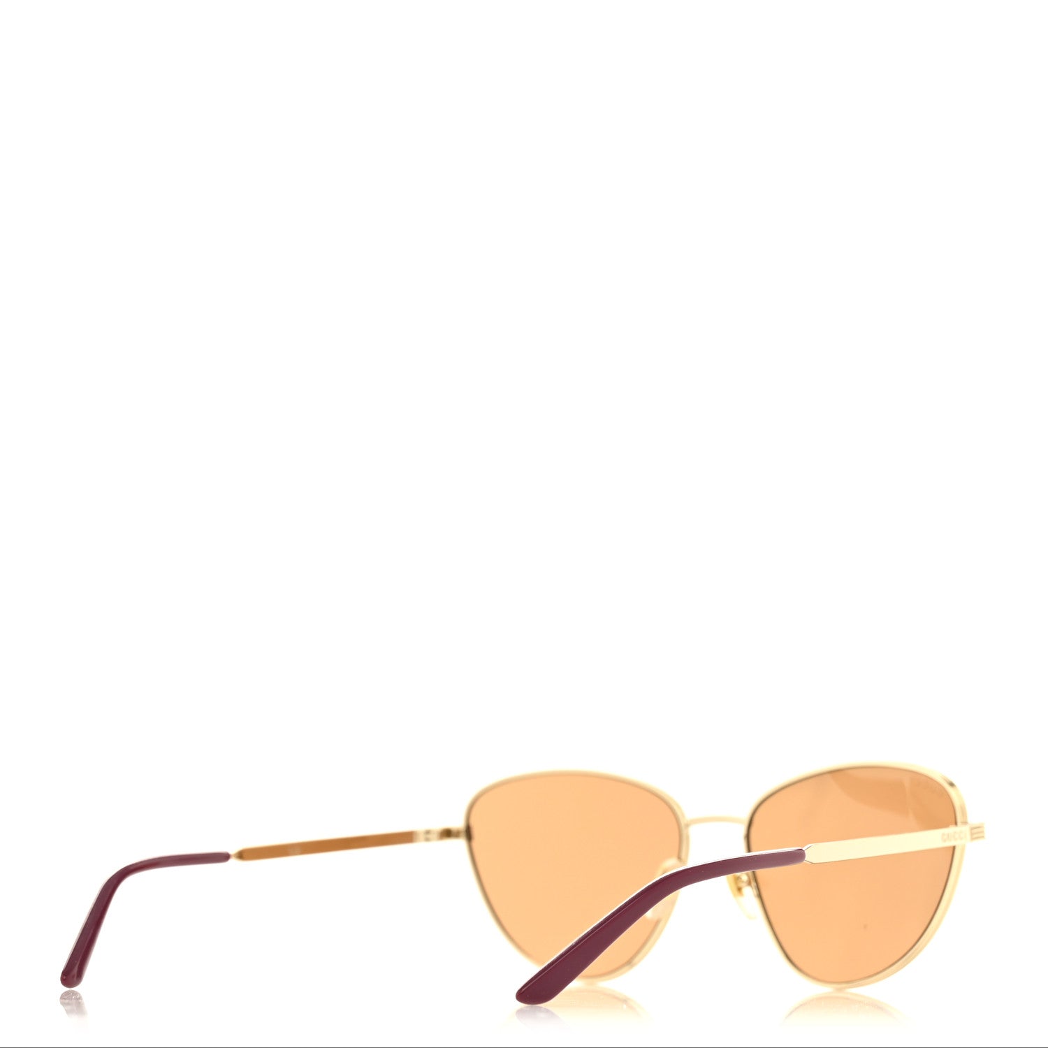 Gucci Metal Cat Eye Sunglasses Gold Purple 4 of 7