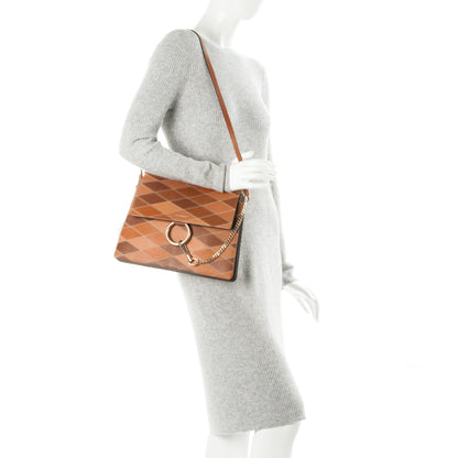 Chloe Calfskin Patchwork Medium Faye Shoulder Bag Caramel 2 of 8