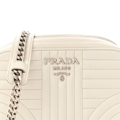 Prada Soft Calfskin Diagramme Crossbody Bag White 8 of 13