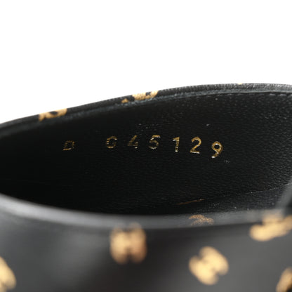 Chanel Printed Lambskin Patent Calfskin CC Platform Pumps 39.5 Black Gold 9 of 10