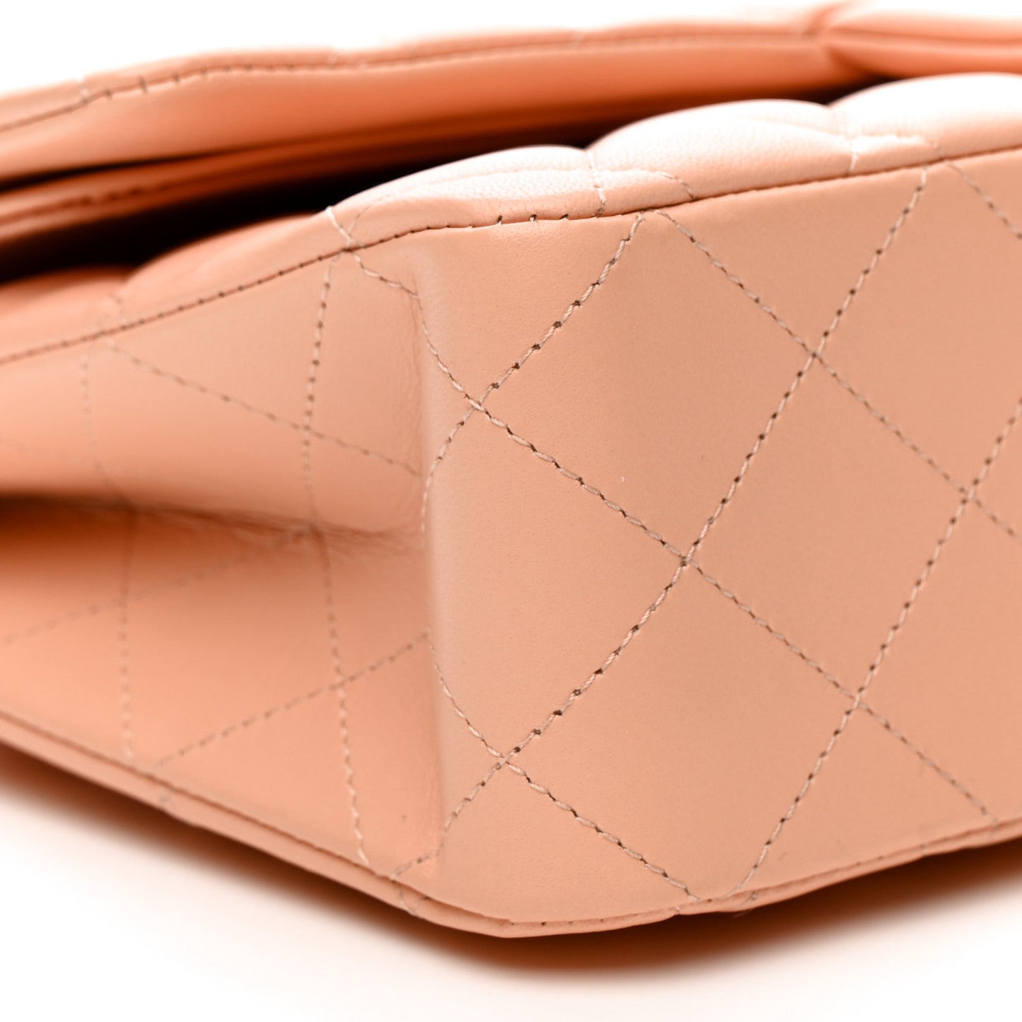 Lambskin Quilted Medium Double Flap Light Pink
