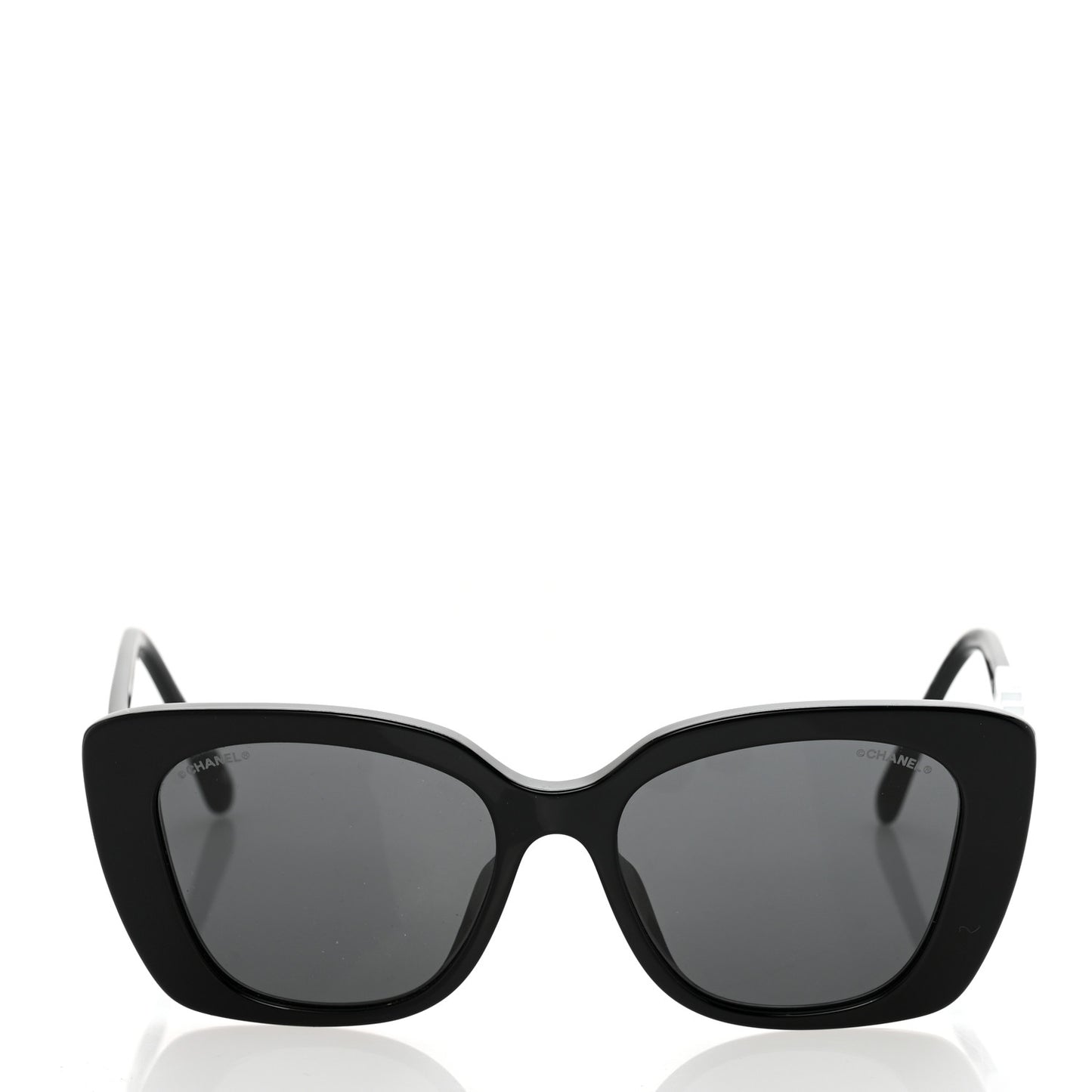 Acetate Strass Square Sunglasses 5422-B-A Black White
