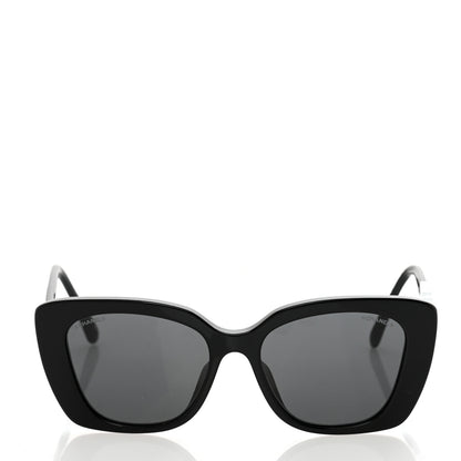 Chanel Acetate Strass Square Sunglasses 5422-B-A Black White 2 of 8
