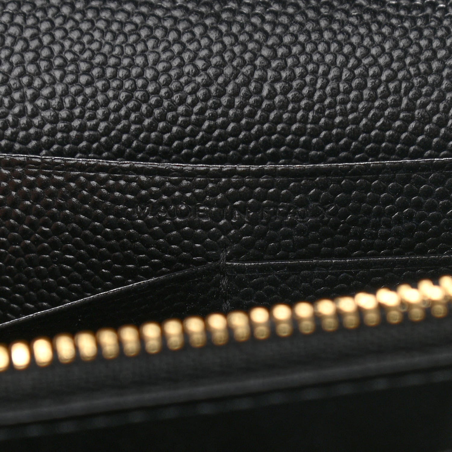 Saint Laurent Grain De Poudre Matelasse Chevron Monogram Chain Wallet Black 6 of 10