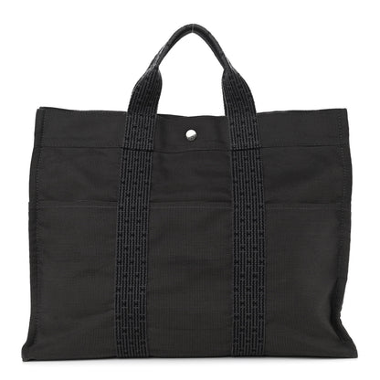 Hermes Canvas Herline MM Tote Grey 1 of 11