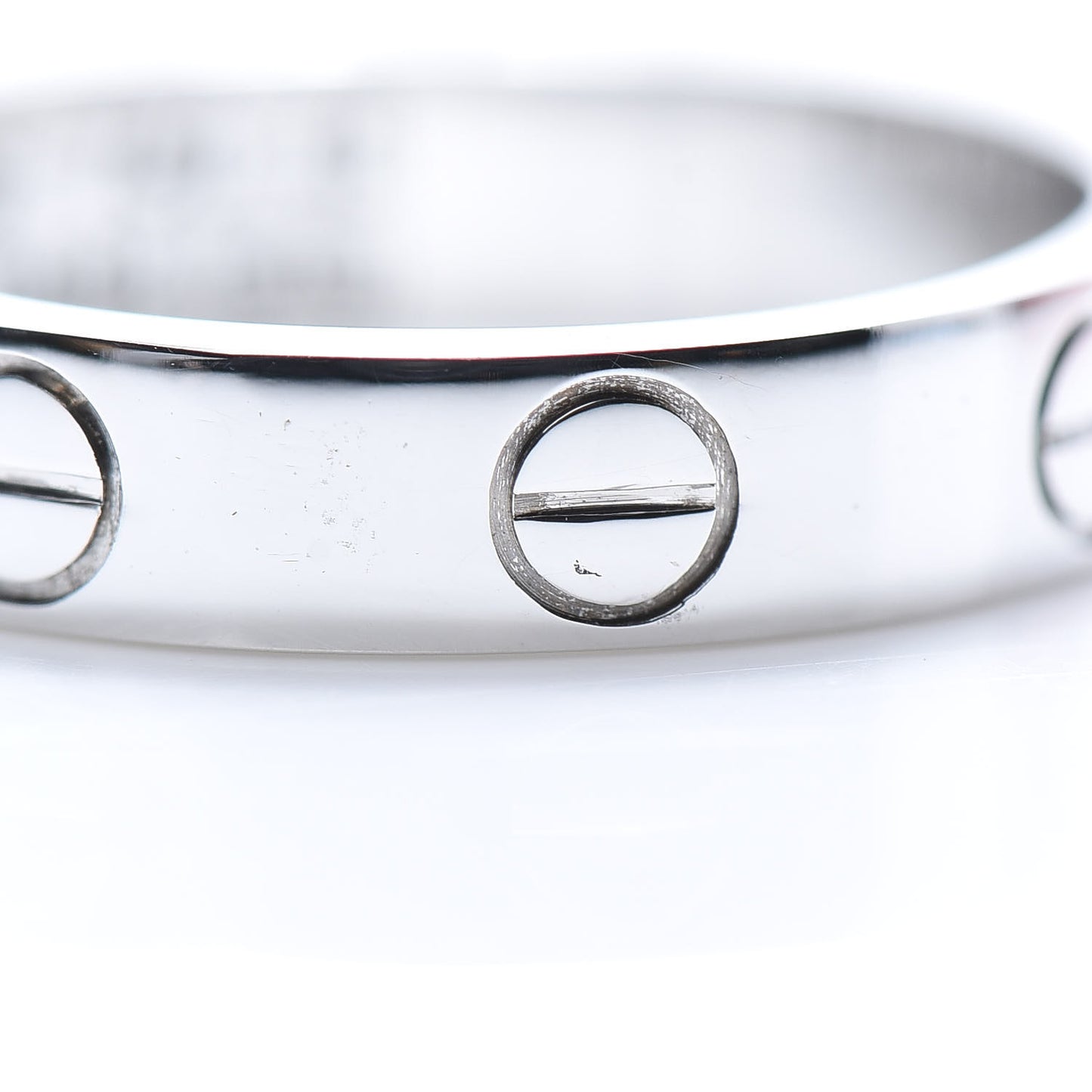 18K White Gold 3.5mm LOVE Wedding Band Ring 48 4.5