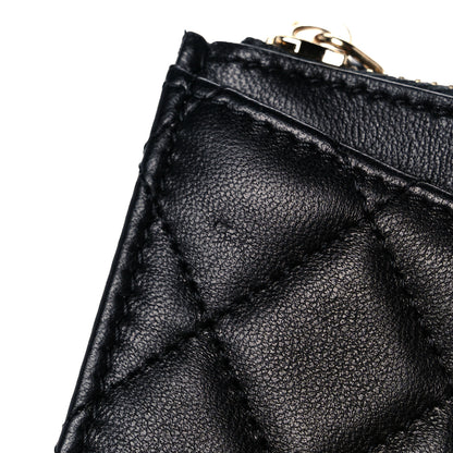 Chanel Lambskin Quilted CC Zip Card Holder Black 8 of 10
