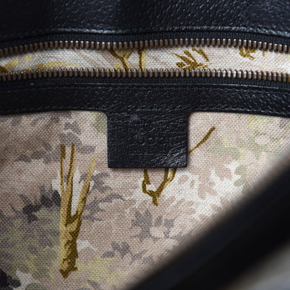 Gucci Grained Calfskin Web XL Animalier Top Handle Tote Black 8 of 10