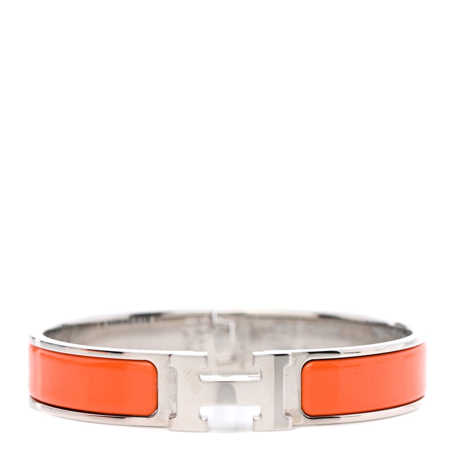 Hermes Enamel Narrow Clic Clac H Bracelet GM Orange 1 of 5