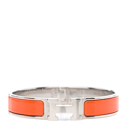 Hermes Enamel Narrow Clic Clac H Bracelet GM Orange 1 of 5