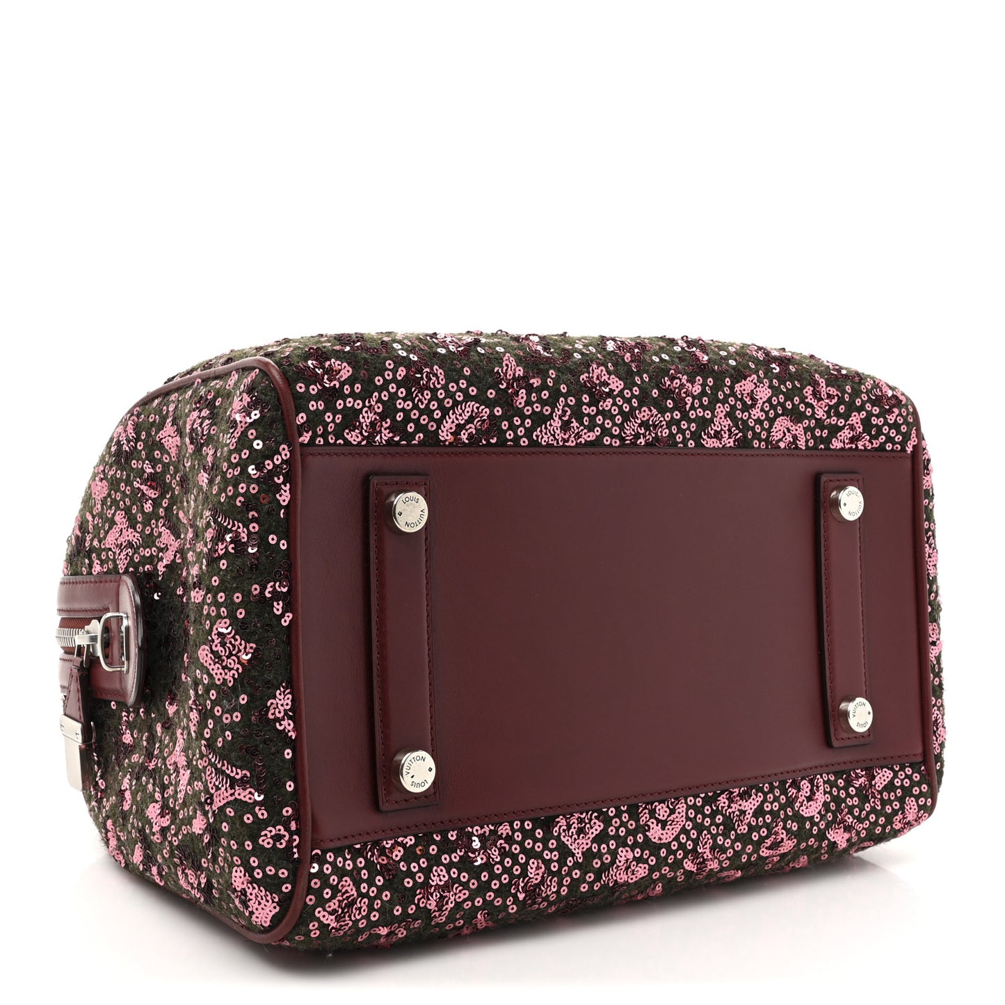 Sequin Monogram Sunshine Express Speedy Burgundy