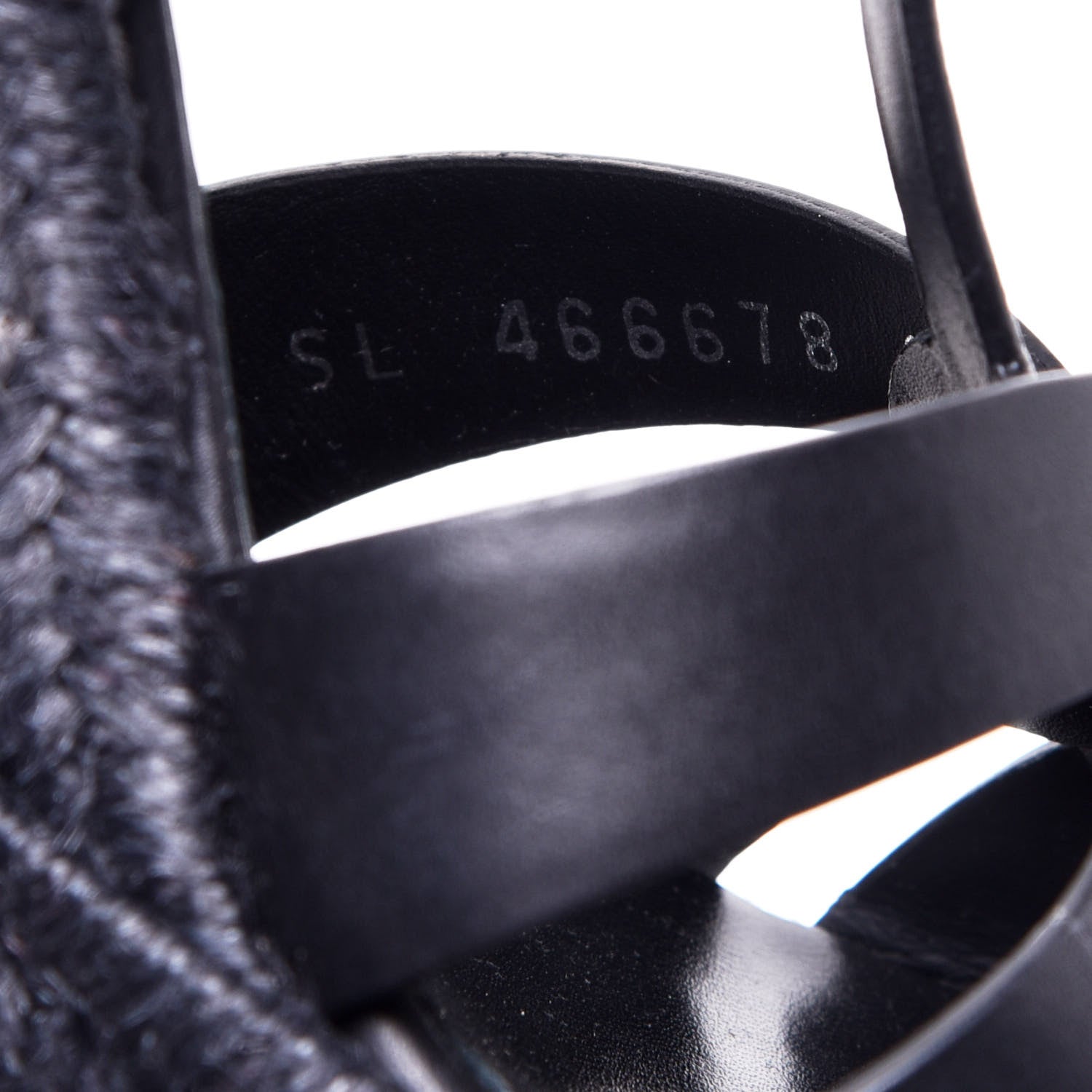 Saint Laurent Calfskin Tribute 95 Platform Espadrille Wedge Sandals 38.5 Black 7 of 9