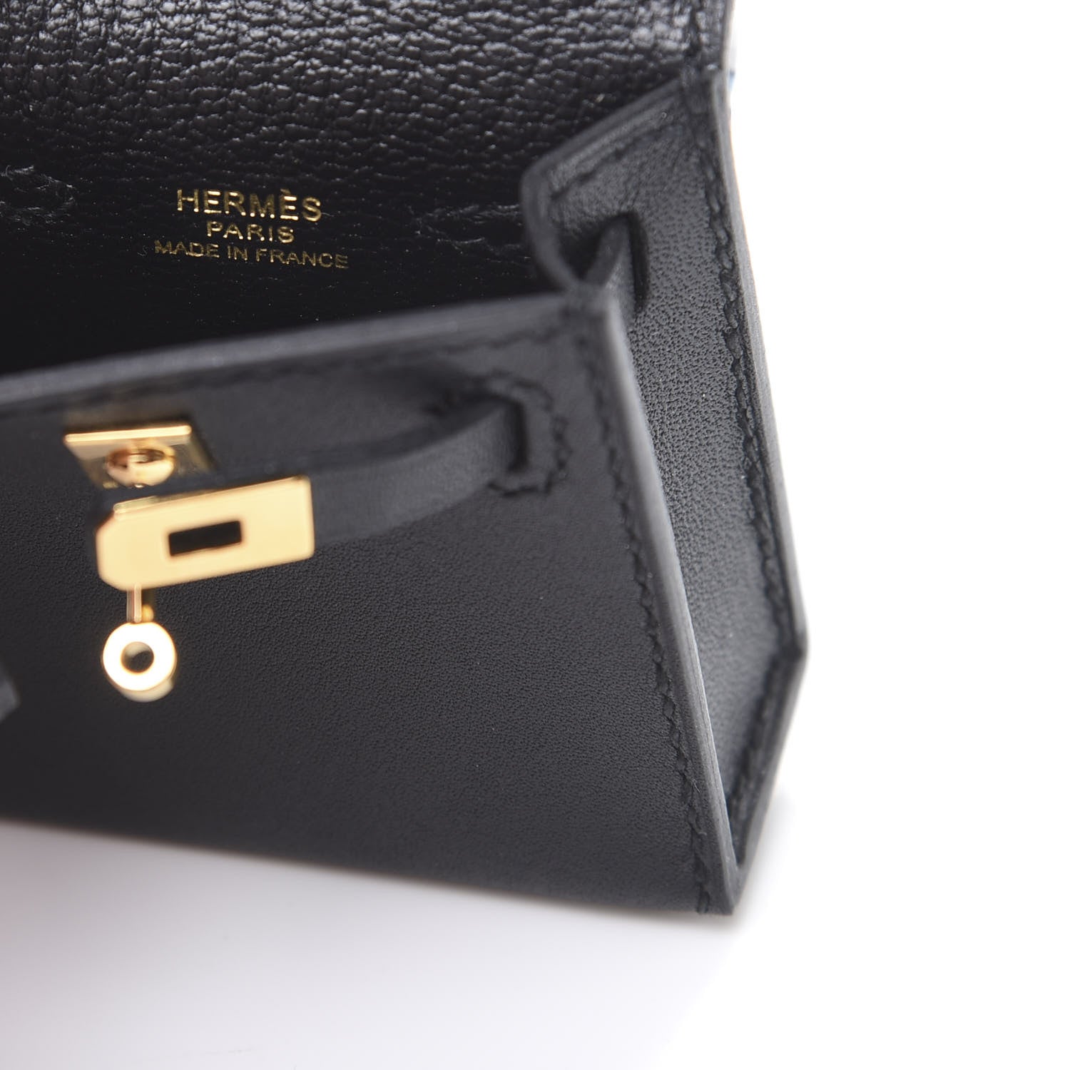 Hermes Tadelakt Mini Kelly Twilly Bag Charm Black 4 of 7