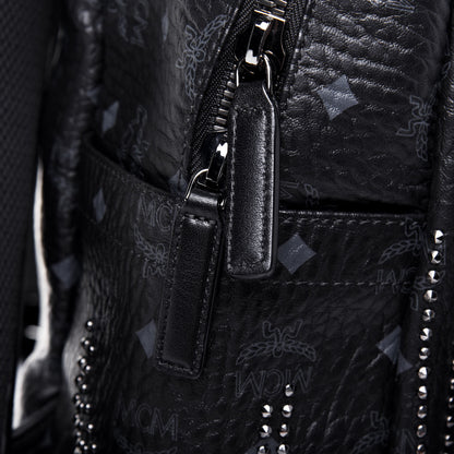 MCM Visetos Studded Medium Stark Gunta Backpack Black 13 of 15