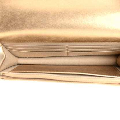 Chanel Metallic Lambskin Quilted Wallet On Chain WOC Gold 4 of 13