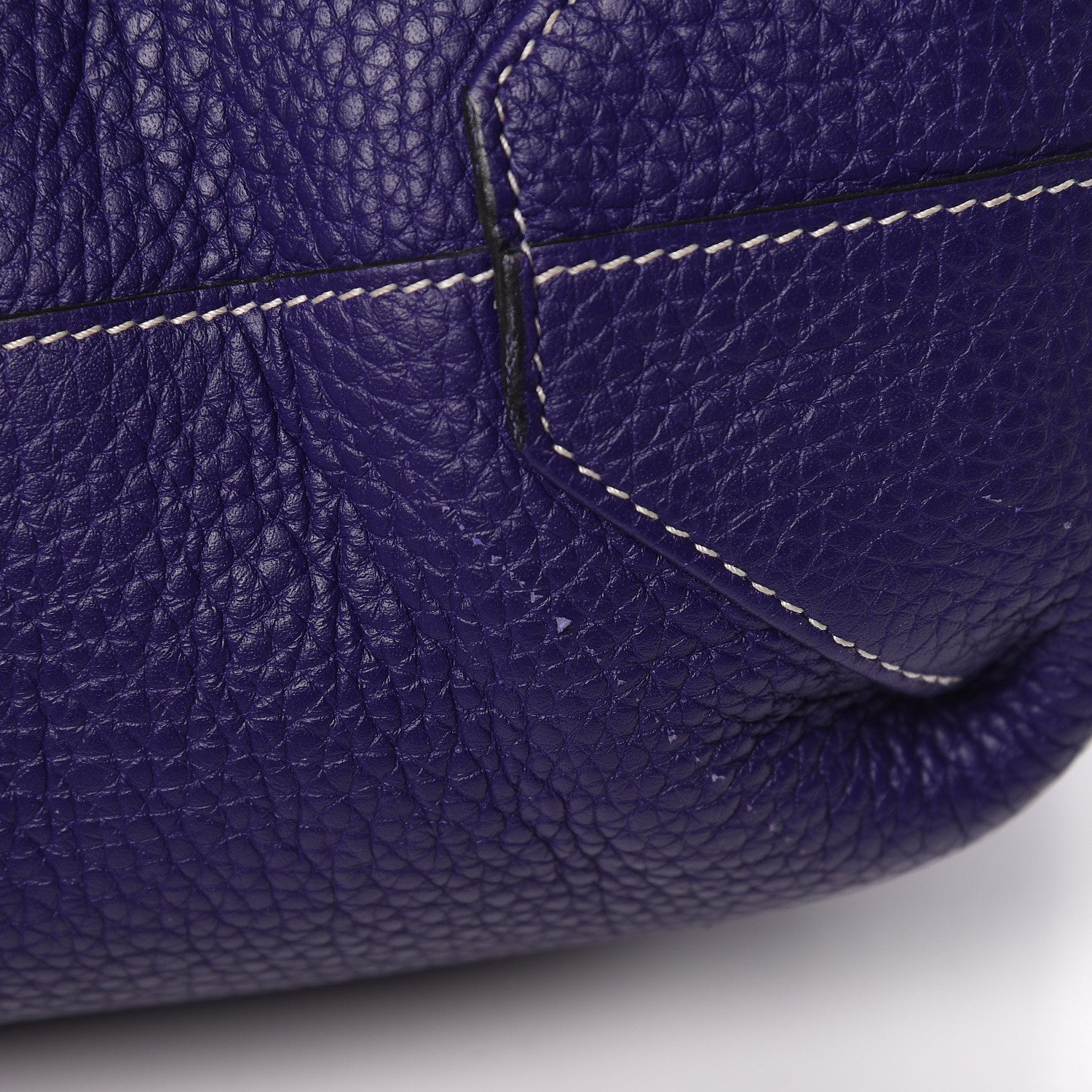 Hermes Taurillon Clemence Double Sens 36 Reversible Tote Iris Bleu De Malte 14 of 20