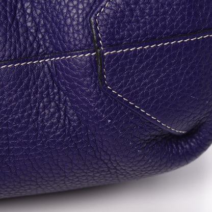 Hermes Taurillon Clemence Double Sens 36 Reversible Tote Iris Bleu De Malte 14 of 20
