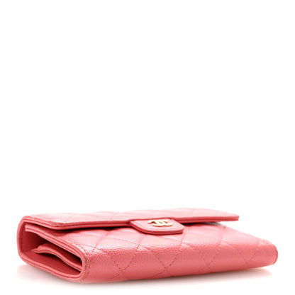 Chanel Metallic Caviar Quilted Medium Flap Wallet Pink 4 of 12