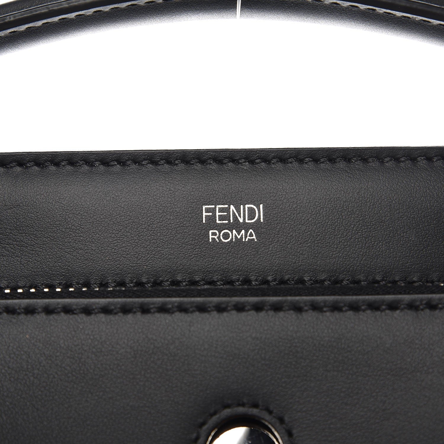Fendi Vitello Baltico Dolce Nappa Lace Up Small Dotcom Click Chain Satchel Black 12 of 12