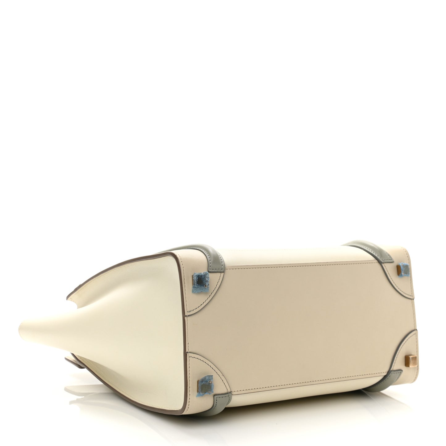 Shiny Smooth Calfskin Micro Tri-Color Luggage Natural