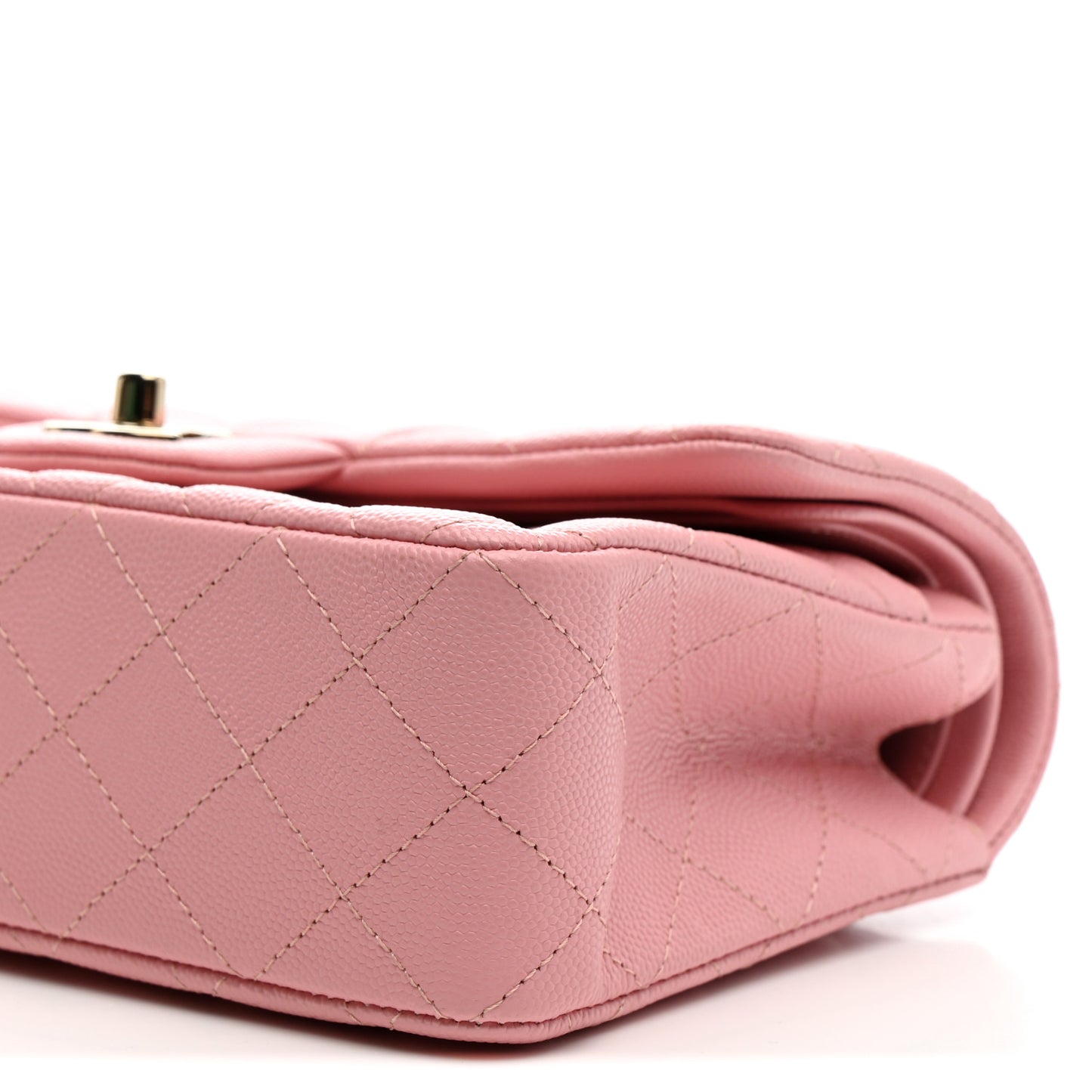Caviar Quilted Small Double Flap Pink