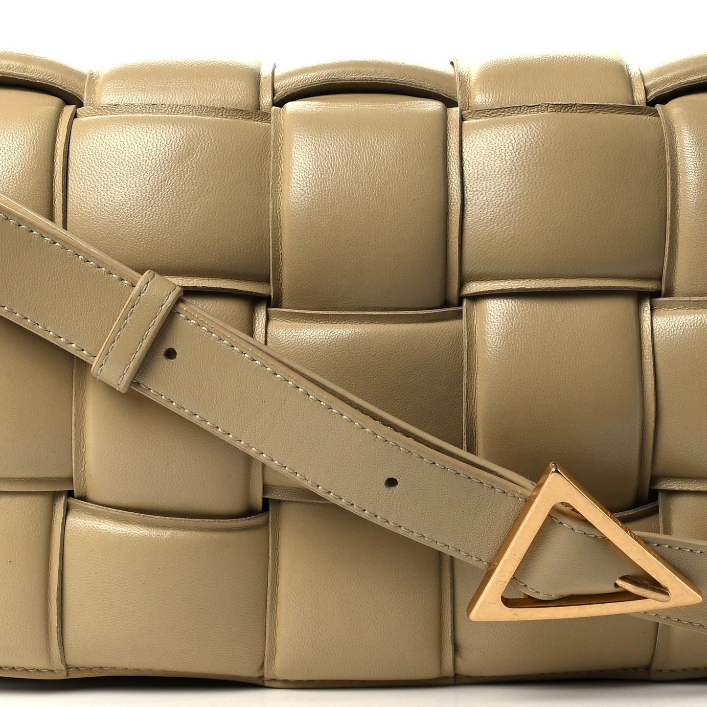 Nappa Maxi Intreccio Padded Cassette Crossbody Bag Tapioca