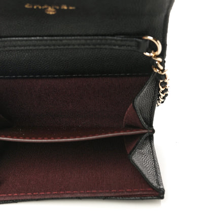Chanel Caviar Quilted Flap Card Holder On Chain Black 7 of 11
